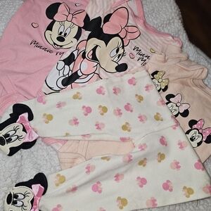 Disney Minnie Mouse Pink and White Pajama Set
